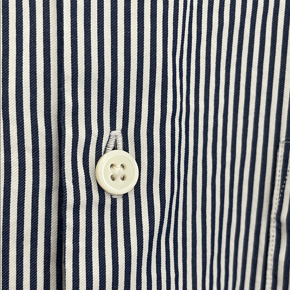Theory Mens Large Striped Button Up - Picture 3 of 5